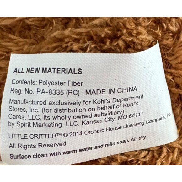 Mercer Mayers Little Critter Kohls Cares Plush Teddy Bear 12" Stuffed Animal Toy - Picture 7 of 10